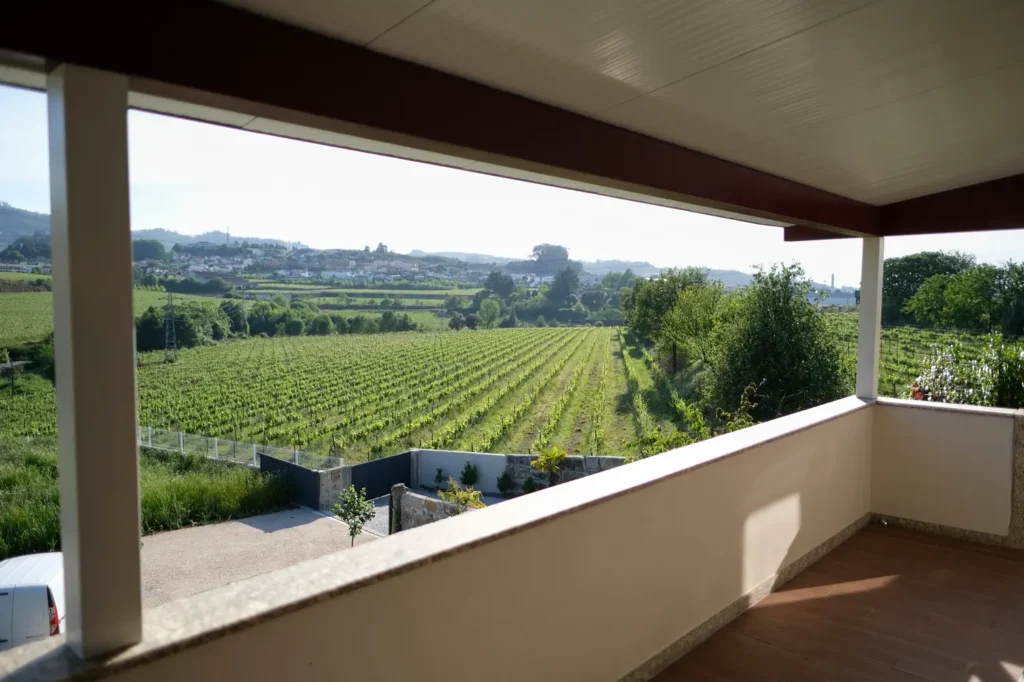 alojamento-local-santo-tirso-casa das visitas-cozinha-varanda-vista-vinhas